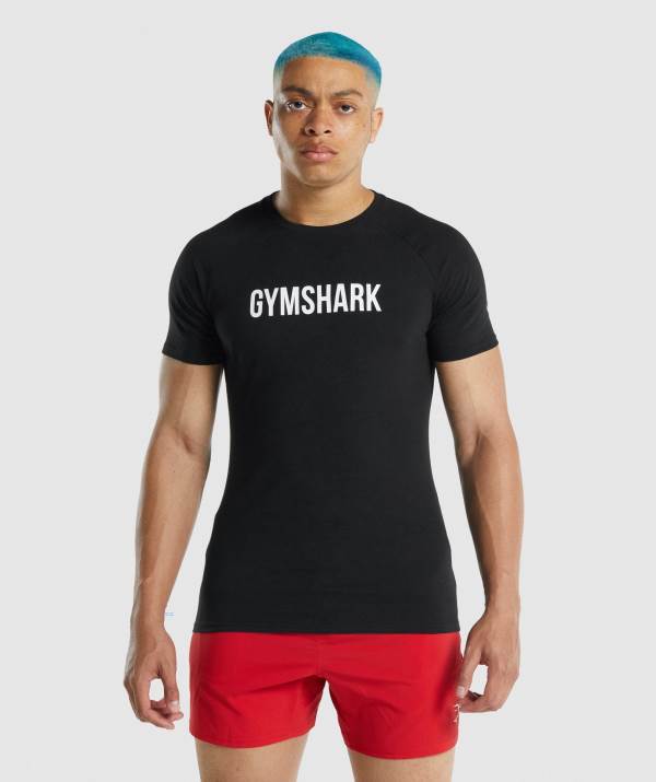 Panske Tricka Gymshark Apollo Čierne | AV2650187